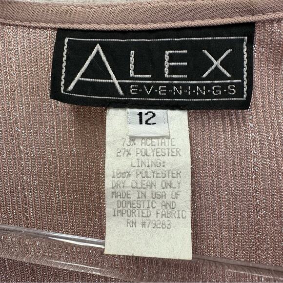 Alex Evenings formal metallic maxi sheath slinky dress & open jacket set size 12 - Picture 4 of 15